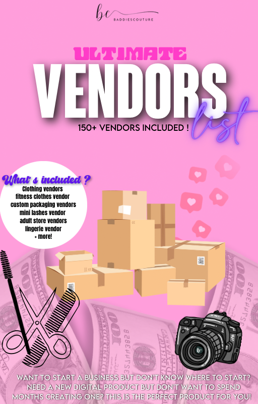 ULTIMATE business starter VENDOR LIST